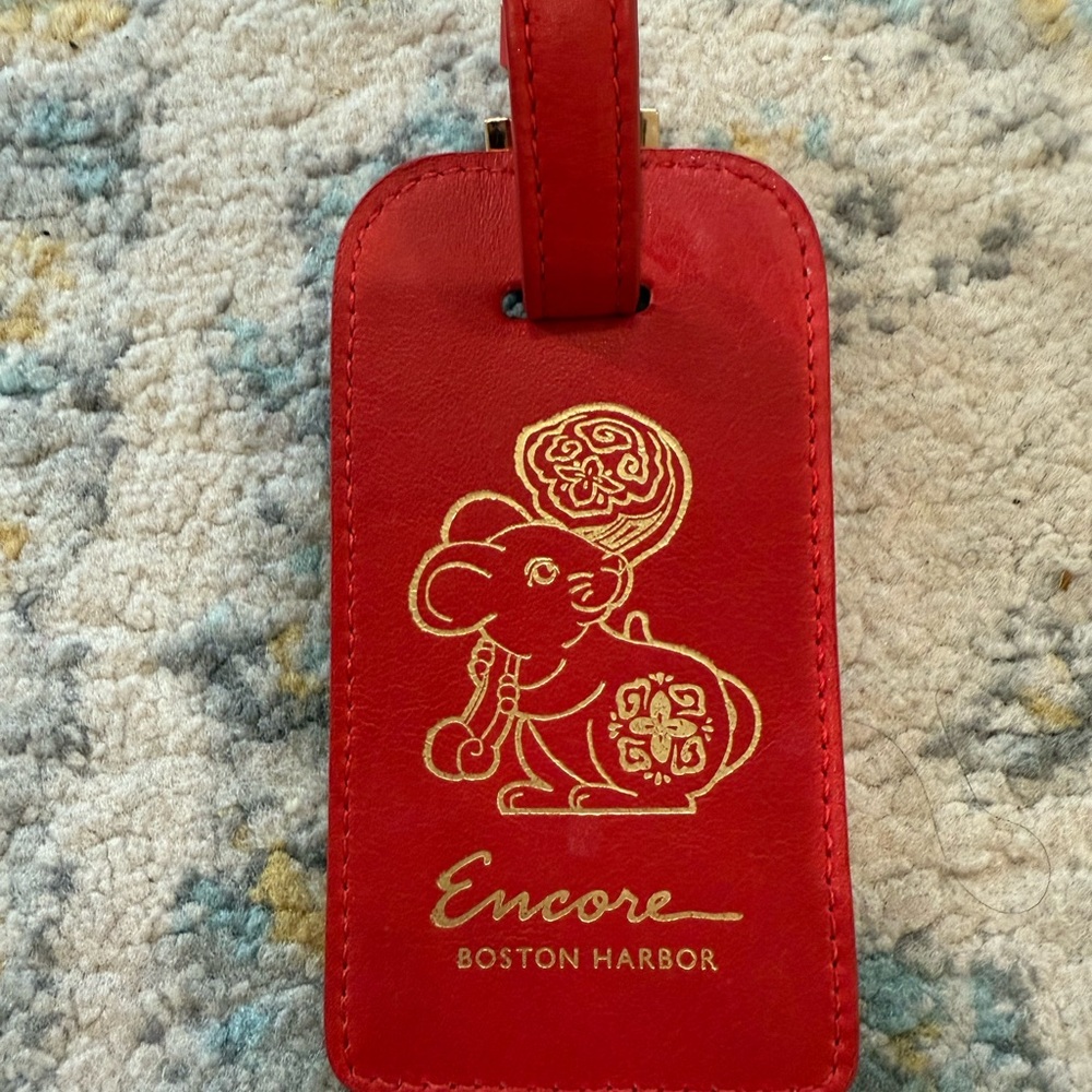 Tiffany & Co. Red Leather Luggage Tag